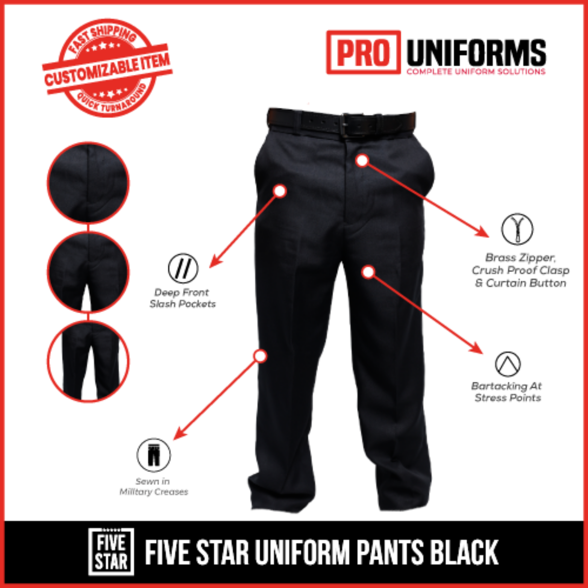 Cotton Unisex Security Black Pant, Size: Medium, Waist Size: 40 at Rs  275/piece in Secunderabad