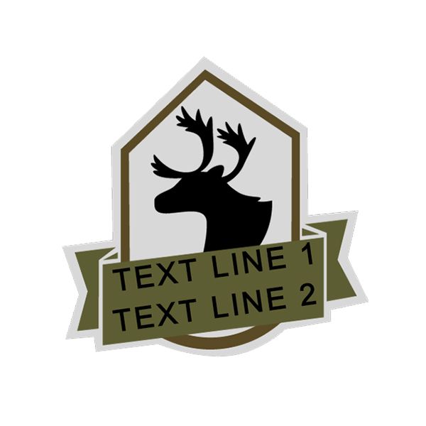 DEER SILHOUETTE RIBBON CAMPING PATCH
