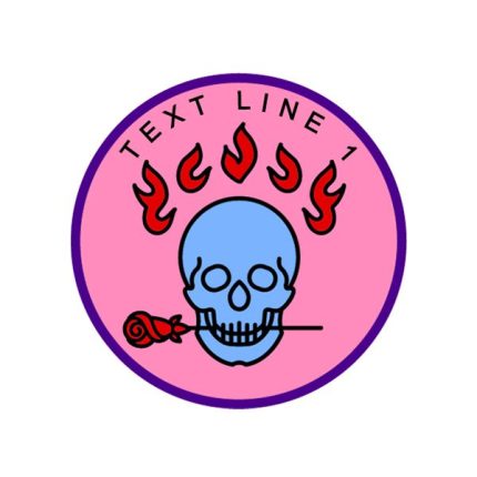 SKULL ROSE FLAME HALO PATCH