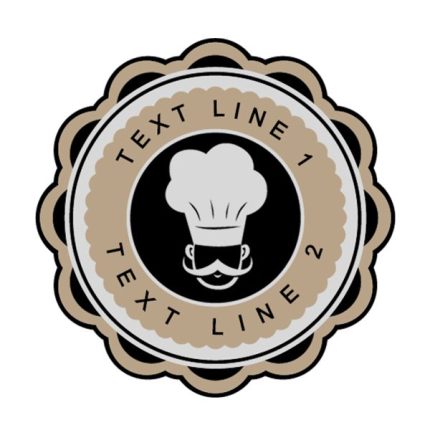 Chef Mustache Cooking Round Emblem Patch