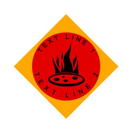 Flaming Pizza Diamond Cooking Emblem Patch