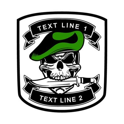 Green Beret Skull Knife Shield Military Patch