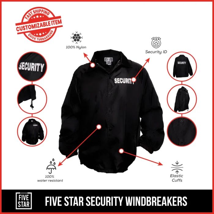 FIVE STAR WINDBREAKER WITH SECURITY ID