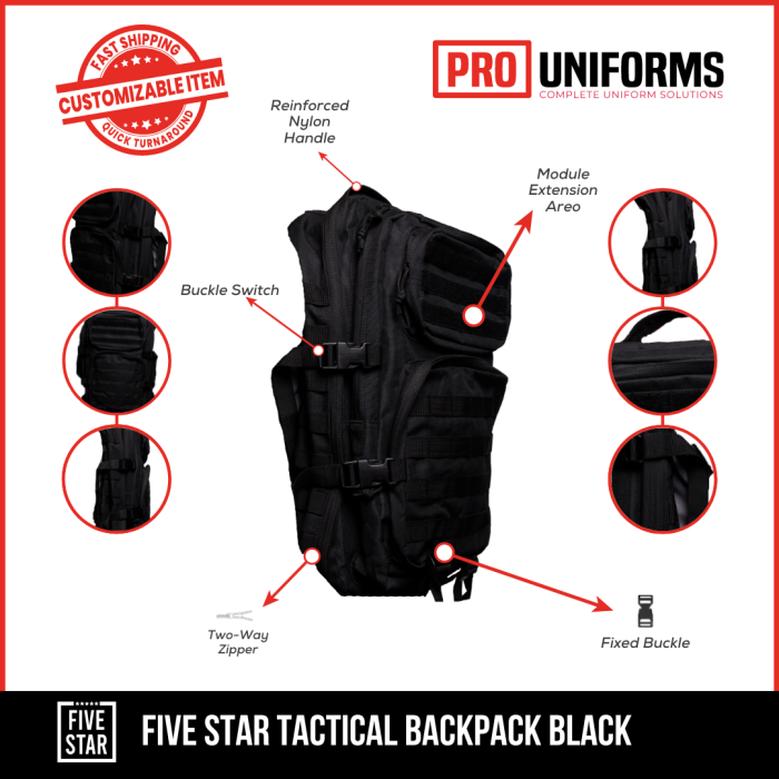 Tactical Black Bag Pack