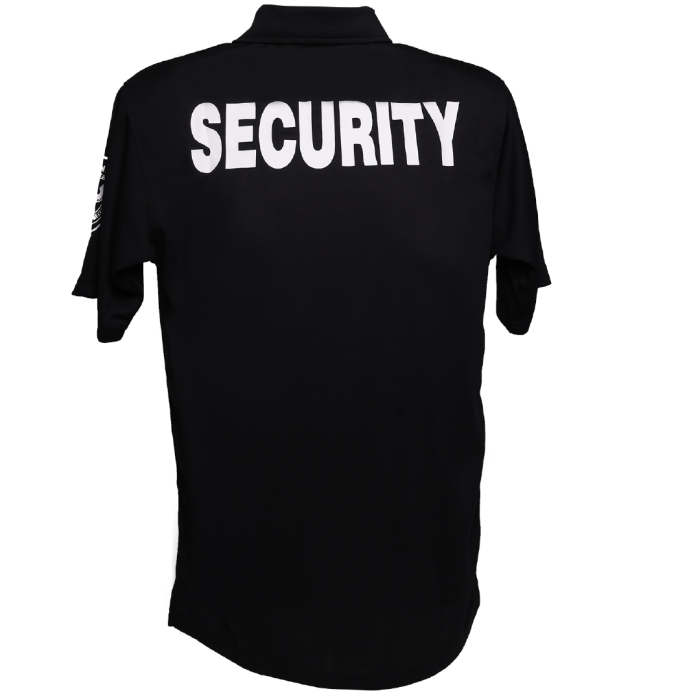 Polyester Polo Shirt with Security Badge Print