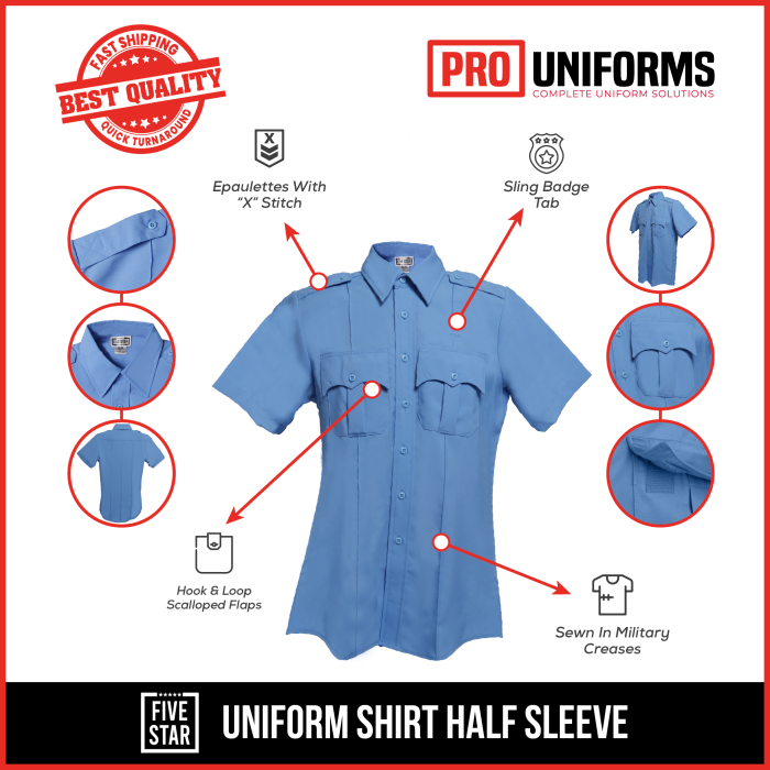 Half Sleeve Uniform Shirt for Womens