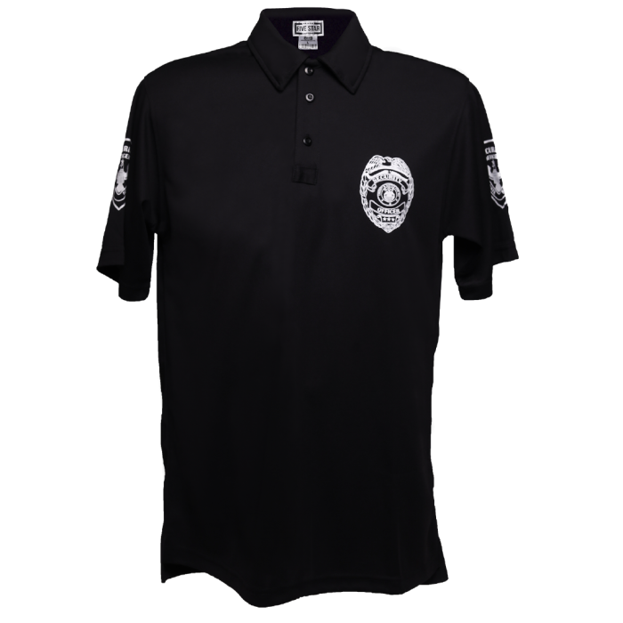 Front Polo Shirt with Security Badge Print