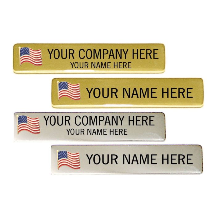 PATRIOTIC ENGRAVED NAME PLATE WITH USA FLAG 1080