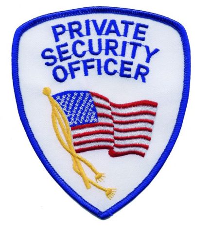 PRIVATE SECURITY OFFICER SHOULDER PATCH (BLUE WHITE)