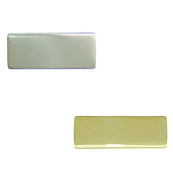blank gold and silver name tag