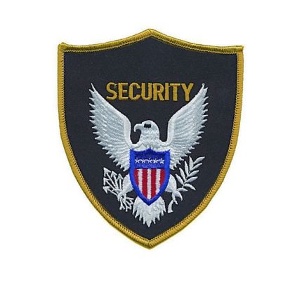 Security Shoulder Emblem (White/gold on Black/gold)