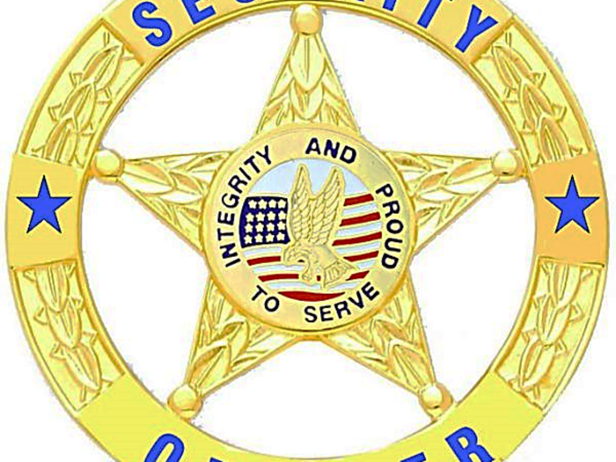 SECURITY OFFICER Badge Patch, Gold/Black, 3 Circle - Emblem Enterprises