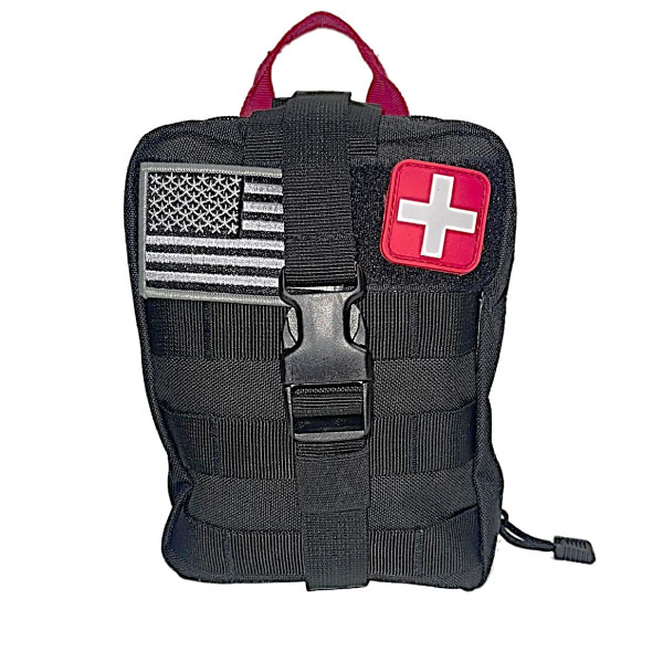 FIRST AID KIT IFAK EMT MOLLE POUCH BLACK red