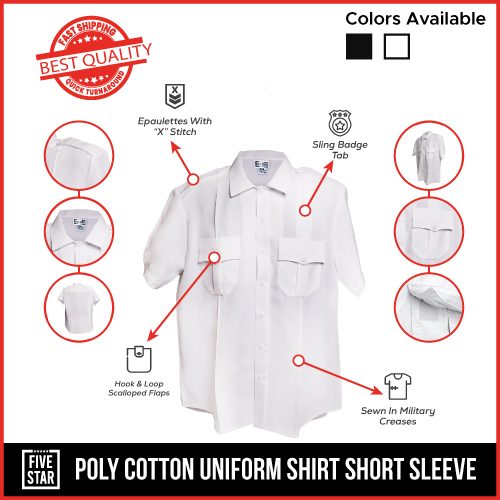 Poly-Cotton Short Sleeve Uniform Shirts