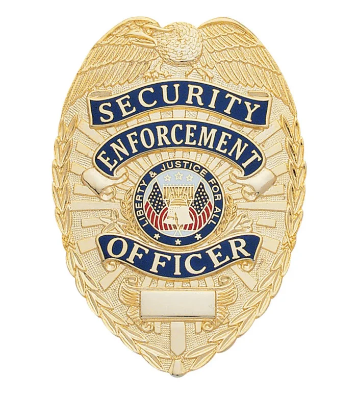 Five Star Security Enforcement Officer Gold Shield Badge