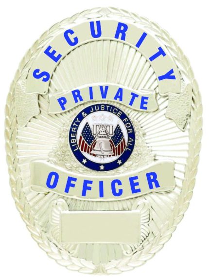 Security Private Officer Silver Shield Badge