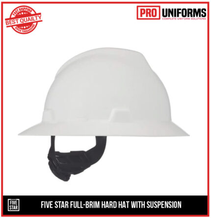 Full Brim Hard White Hat with Suspension