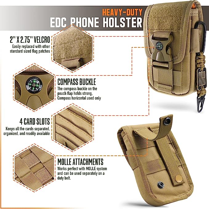 Army Pouch with Compass Buckle