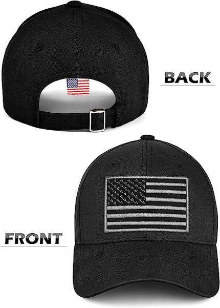 Tactical Black Cap with Flag